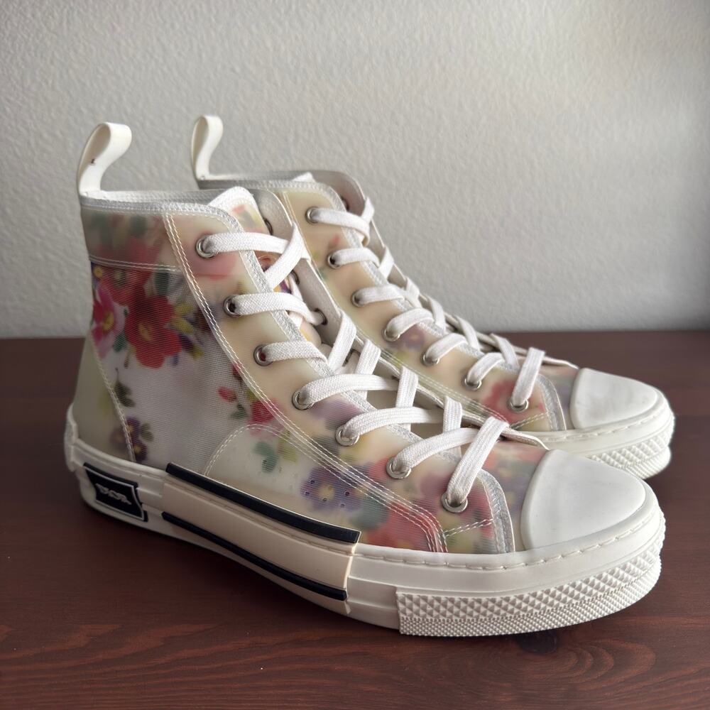 Dior B23 High Top Sneaker Flowers Technical Canvas Multicolor EU 41 3SH118YJR